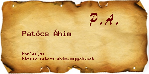 Patócs Áhim névjegykártya
